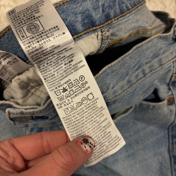 Vintage Levi's 511 Slim Fit Distressed Raw Hem Jeans Light Blue W29 - Picture 7 of 14